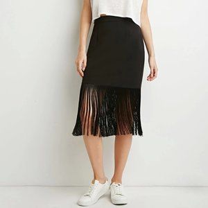 Fringe pencil skirt